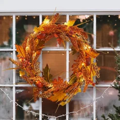 Livingandhome Autumn Christmas Wreath With LED Lights Sorghum Decoration 50 Cm 6 Livingandhome Autumn Christmas Wreath With LED Lights Sorghum Decoration 50 Cm -Deals Christmas Decor Store livingandhome autumn christmas wreath with led lights sorghum decoration 50 cm0735940277365 03c MP