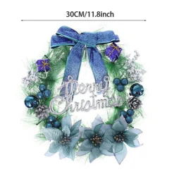 Livingandhome Blue Elegant Glittering Hanging Christmas Wreath With Mixed Decoration 30 Cm -Deals Christmas Decor Store livingandhome blue elegant glittering hanging christmas wreath with mixed decoration 30 cm0735940277037 03c MP