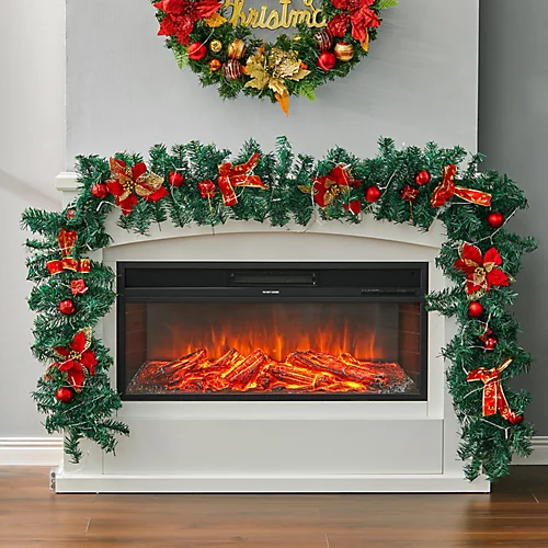 Livingandhome Cartoon Artificial LED Warm White Light Christmas Garland 270cm 2 Livingandhome Cartoon Artificial LED Warm White Light Christmas Garland 270cm - Image 2