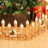 Livingandhome Christmas Wood Tree Fence Xmas Tree Border Scene Decoration