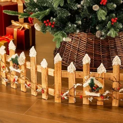 Livingandhome Christmas Wood Tree Fence Xmas Tree Border Scene Decoration -Deals Christmas Decor Store livingandhome christmas wood tree fence xmas tree border scene decoration0735940286763 02c MP