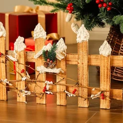 Livingandhome Christmas Wood Tree Fence Xmas Tree Border Scene Decoration -Deals Christmas Decor Store livingandhome christmas wood tree fence xmas tree border scene decoration0735940286763 03c MP