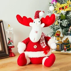 Livingandhome Cute Plush Stuffed Christmas Toy Xmas Reindeer Decoraton
