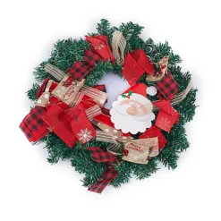 Livingandhome Green Christmas Wreath Santa Claus Garland Xmas Decoration 38 Cm -Deals Christmas Decor Store livingandhome green christmas wreath santa claus garland xmas decoration 38 cm0735940256506 04c MP