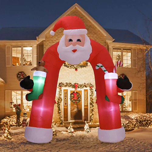 Livingandhome Inflatable Archway Christmas Yard Decoration With LED 285cm 1 Livingandhome Inflatable Archway Christmas Yard Decoration With LED 285cm