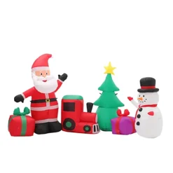 Livingandhome LED Christmas Inflatable Decoration Outdoor Xmas Decor Blow Up Santa Claus And Reindeer Length 280cm -Deals Christmas Decor Store livingandhome led christmas inflatable decoration outdoor xmas decor blow up santa claus and reindeer length 280cm0735940291057 04c MP