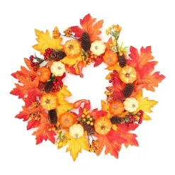 Livingandhome Maple Leaf Pumpkin Autumn Halloween Christmas Wreath With LED Light 60 Cm 7 Livingandhome Maple Leaf Pumpkin Autumn Halloween Christmas Wreath With LED Light 60 Cm -Deals Christmas Decor Store livingandhome maple leaf pumpkin autumn halloween christmas wreath with led light 60 cm0735940277372 04c MP