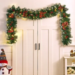 Livingandhome Pine Cone Bow Knot Christmas Garland Xmas Decor With LED Light 270 Cm -Deals Christmas Decor Store livingandhome pine cone bow knot christmas garland xmas decor with led light 270 cm0735940277211 03c MP