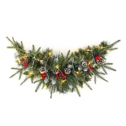 Livingandhome Pine Cones Berries Christmas Garland Xmas Hanging Decor With LED Light 70 CM -Deals Christmas Decor Store livingandhome pine cones berries christmas garland xmas hanging decor with led light 70 cm0735940255578 04c MP