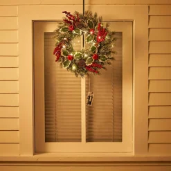 Livingandhome Pine Cones Berries Christmas Wreath Door Window Garland With LED Light 35 Cm -Deals Christmas Decor Store livingandhome pine cones berries christmas wreath door window garland with led light 35 cm0735940277082 03c MP