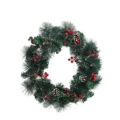 Livingandhome Pine Cones Berries Christmas Wreath Window Door Decor With LED String Lights 50 Cm -Deals Christmas Decor Store livingandhome pine cones berries christmas wreath window door decor with led string lights 50 cm0735940277068 03c MP