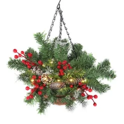 Livingandhome Pre Lit Christmas Decoration Ornament Artificial Hanging Basket With Frosted Pine Cone -Deals Christmas Decor Store livingandhome pre lit christmas decoration ornament artificial hanging basket with frosted pine cone0735940261432 03c MP