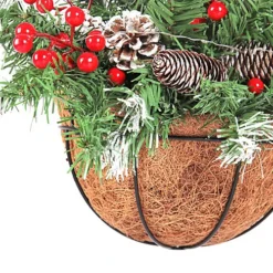 Livingandhome Pre Lit Christmas Decoration Ornament Artificial Hanging Basket With Frosted Pine Cone -Deals Christmas Decor Store livingandhome pre lit christmas decoration ornament artificial hanging basket with frosted pine cone0735940261432 04c MP