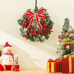 Livingandhome Red Artificial Christmas Wreath With Red Ball Decor 35 Cm 5 Livingandhome Red Artificial Christmas Wreath With Red Ball Decor 35 Cm -Deals Christmas Decor Store livingandhome red artificial christmas wreath with red ball decor 35 cm0735940258371 02c MP