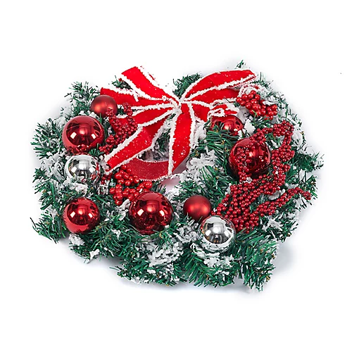 Livingandhome Red Artificial Christmas Wreath With Red Ball Decor 35 Cm 3 Livingandhome Red Artificial Christmas Wreath With Red Ball Decor 35 Cm - Image 3