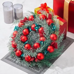 Livingandhome Red Ball Mixed Bows Christmas Wreath Hanging Decor 48 Cm 5 Livingandhome Red Ball Mixed Bows Christmas Wreath Hanging Decor 48 Cm -Deals Christmas Decor Store livingandhome red ball mixed bows christmas wreath hanging decor 48 cm0735940256490 02c MP