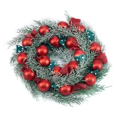 Livingandhome Red Ball Mixed Bows Christmas Wreath Hanging Decor 48 Cm 7 Livingandhome Red Ball Mixed Bows Christmas Wreath Hanging Decor 48 Cm -Deals Christmas Decor Store livingandhome red ball mixed bows christmas wreath hanging decor 48 cm0735940256490 04c MP