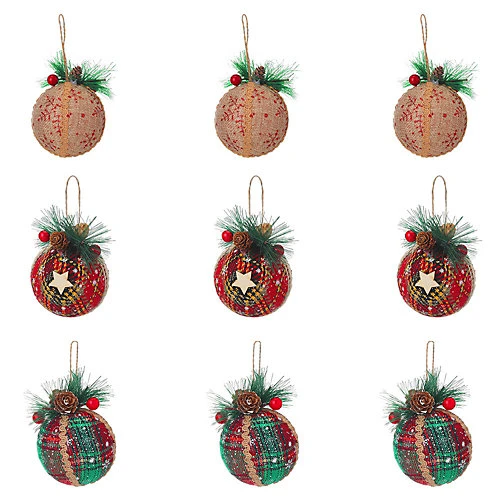 Livingandhome Set Of 9 Christmas Ball Ornaments Hanging Decorations 1 Livingandhome Set Of 9 Christmas Ball Ornaments Hanging Decorations