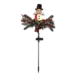 Livingandhome Solar Powered Snowman Christmas Garden Stake Light Pathway Decoration