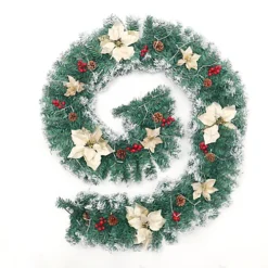 Livingandhome Spruce Artificial Greenery Christmas Garland With LED Lights 270cm -Deals Christmas Decor Store livingandhome spruce artificial greenery christmas garland with led lights 270cm0735940277686 03c MP