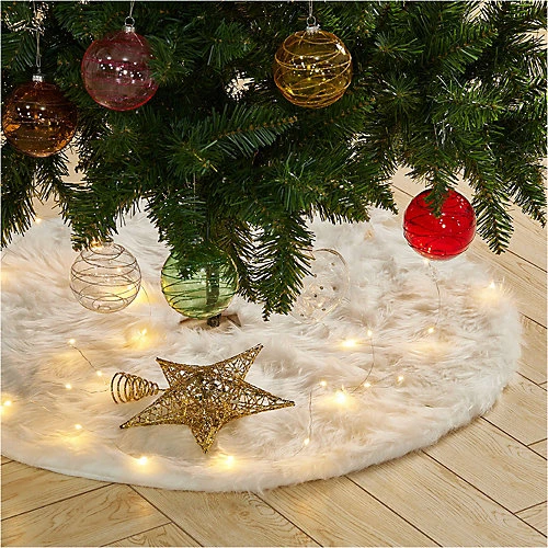 Livingandhome White Plush Christmas Tree Skirt Xmas Decoration Ornament 78 Cm 2 Livingandhome White Plush Christmas Tree Skirt Xmas Decoration Ornament 78 Cm - Image 2