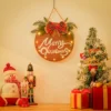 Livingandhome Wooden Hanging Merry Christmas Sign Door Xmas Decor With Light
