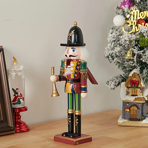 Livingandhome Wooden Standing Christmas Ornament Xmas Decoration Nutcracker Soldier Figurine 3 Livingandhome Wooden Standing Christmas Ornament Xmas Decoration Nutcracker Soldier Figurine - Image 3