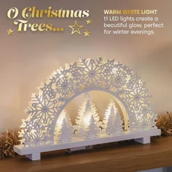 LIVIVO Natural Wooden Christmas Candle Bridge - 11 LED Lights, Battery Operated, Warm White Lights - Perfect Christmas Decoration -Deals Christmas Decor Store livivo natural wooden christmas candle bridge 11 led lights battery operated warm white lights perfect christmas decoration5060497648180 02c MP