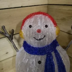Lumineo 47cm Christmas Acrylic Snowman Blue Scarf And Earmuffs Cool White LEDs -Deals Christmas Decor Store lumineo 47cm christmas acrylic snowman blue scarf and earmuffs cool white leds5060559857246 03c MP