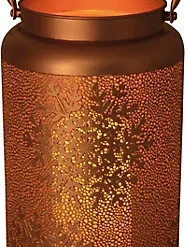Luxform Battery Operated LED Golden Festive Christmas Lantern With Snowflakes Design