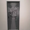 Luxury Indoor Outdoor DIY Silver Net Christmas Door Bow With Diamante Centre