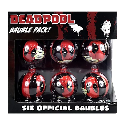 Marvel Deadpool 6PC Christmas Tree Baubles Decorations 1 Marvel Deadpool 6PC Christmas Tree Baubles Decorations