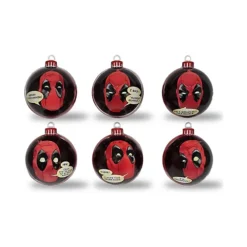 Marvel Deadpool 6PC Christmas Tree Baubles Decorations 3 Marvel Deadpool 6PC Christmas Tree Baubles Decorations -Deals Christmas Decor Store marvel deadpool 6pc christmas tree baubles decorations0747180365290 02c MP