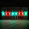 Merry Christmas Rustic Wooden Sign With Red & Green Flashing LED Lights