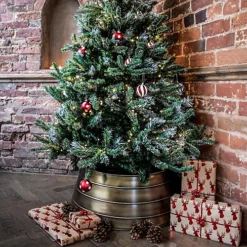 Metal Christmas Tree Skirt Gold H26cm W67cm