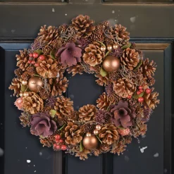 Mulberry Thistle Berry Summer Autumn Winter Door Decoration Christmas Wreath 35cm