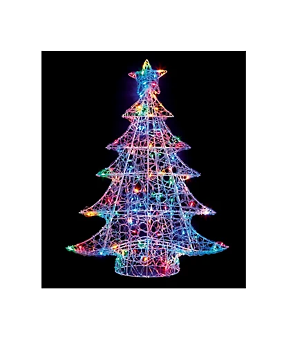Multi Coloured Soft Acrylic LED Christmas Tree Light Up Garden Decoration 1M 1 Multi Coloured Soft Acrylic LED Christmas Tree Light Up Garden Decoration 1M