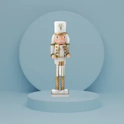 Nutcracker Christmas Decoration Wood Soldier 30cm/11.8in Ornament Glitter Traditional Table Top Party Xmas Gift Gold Drum -Deals Christmas Decor Store nutcracker christmas decoration wood soldier 30cm 11 8in ornament glitter traditional table top party xmas gift gold drum5012237845731 04c MP
