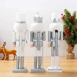 Nutcracker Christmas Wood Soldier 30cm/11.8in King Drum Ornament Glitter Royal Jacket Figures Crown Table Top Xmas Silver -Deals Christmas Decor Store nutcracker christmas wood soldier 30cm 11 8in king drum ornament glitter royal jacket figures crown table top xmas silver5012237845649 03c MP