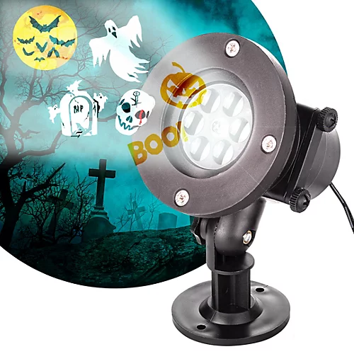 Outdoor LED Light Image Projector - Includes 12 Interchangeable Slides For Christmas, Halloween And Birthdays 1 Outdoor LED Light Image Projector - Includes 12 Interchangeable Slides For Christmas, Halloween And Birthdays