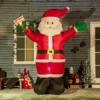 Outsunny 8ft Inflatable Christmas Santa Claus Holds Light Sign Of Blessings, Blow-Up Outdoor LED Yard Display Lawn Garden Party