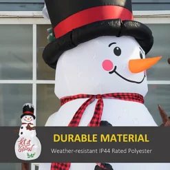 Outsunny 8ft Inflatable Christmas Snowman With Black Hat And Red Scotch Scarf, Blow-Up Outdoor LED Yard Display For Lawn Garden -Deals Christmas Decor Store outsunny 8ft inflatable christmas snowman with black hat and red scotch scarf blow up outdoor led yard display for lawn garden5056602901738 06c MP