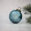 Pack Of 3 Medium Sky 2" Antique Foil Glass Hanging Christmas Ornament