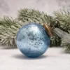 Pack Of 3 Medium Sky 2" Crackle Glass Christmas Bauble