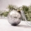 Pack Of 3 Medium Smoke 2" Crackle Glass Christmas Bauble