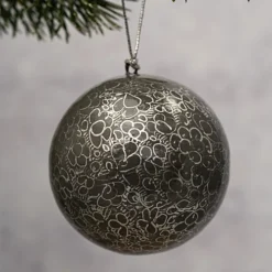 Pack Of 3 Slate Pebble 2" Christmas Baubles