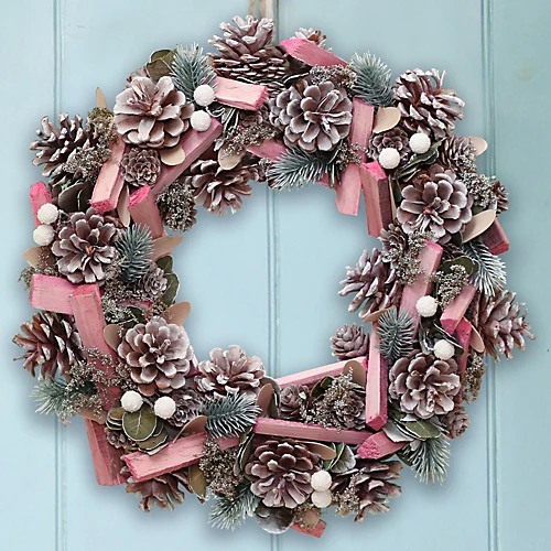 Pastel Pink Driftwood Summer Autumn Winter Door Decoration Christmas Wreath 36cm 1 Pastel Pink Driftwood Summer Autumn Winter Door Decoration Christmas Wreath 36cm
