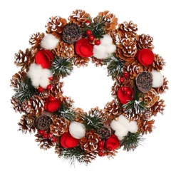 Pinecone And Roses Summer Autumn Winter Door Decoration Christmas Wreath 38cm 5 Pinecone And Roses Summer Autumn Winter Door Decoration Christmas Wreath 38cm -Deals Christmas Decor Store pinecone and roses summer autumn winter door decoration christmas wreath 38cm5060633941151 02c MP