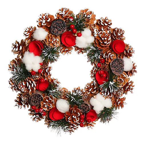 Pinecone And Roses Summer Autumn Winter Door Decoration Christmas Wreath 38cm 2 Pinecone And Roses Summer Autumn Winter Door Decoration Christmas Wreath 38cm - Image 2
