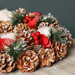 Pinecone And Roses Summer Autumn Winter Door Decoration Christmas Wreath 38cm 7 Pinecone And Roses Summer Autumn Winter Door Decoration Christmas Wreath 38cm -Deals Christmas Decor Store pinecone and roses summer autumn winter door decoration christmas wreath 38cm5060633941151 04c MP